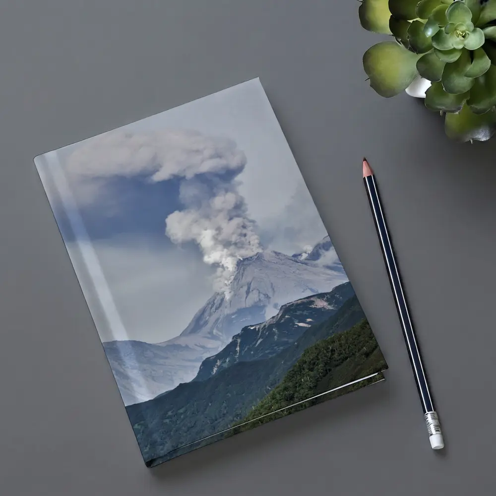 Erupting Volcano Ash Cloud Mountain Landscape – Notebooks