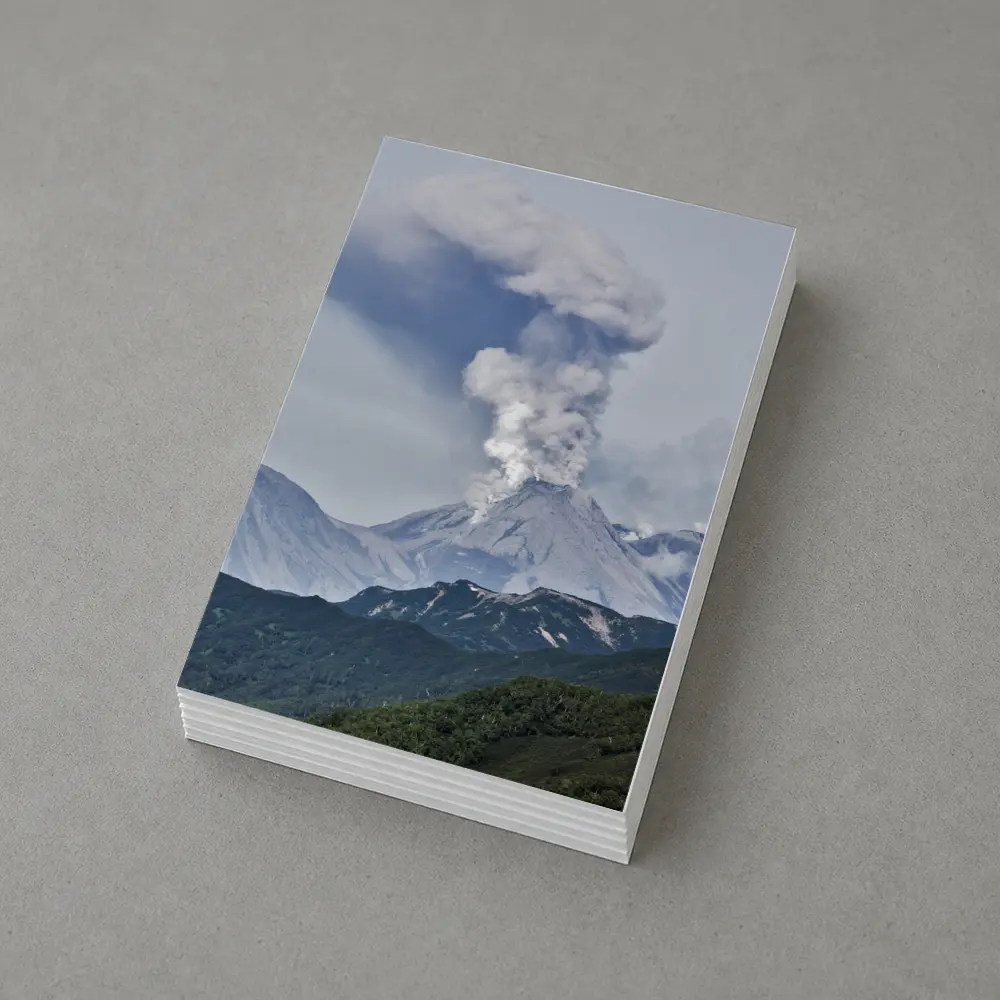 Erupting Volcano Ash Cloud Mountain Landscape – Postcards