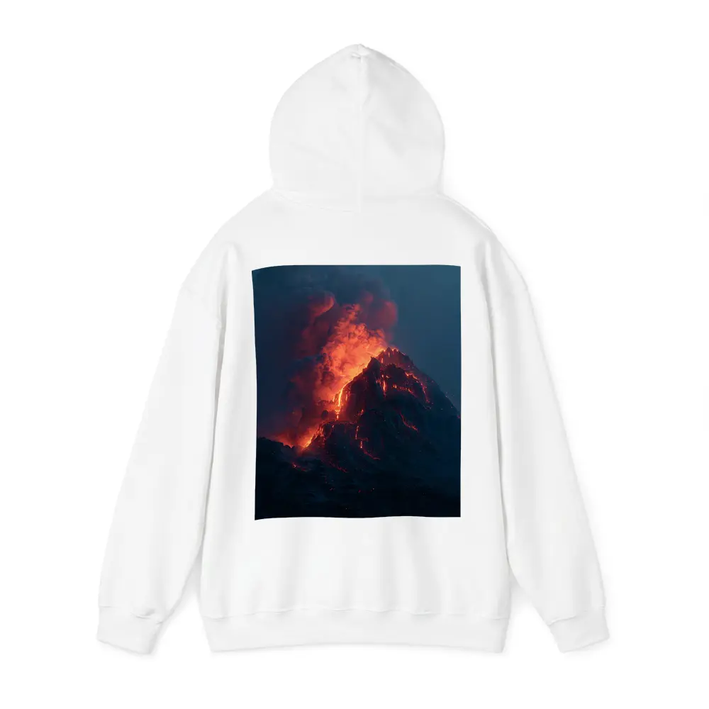 Erupting Volcano Glowing Lava Night Sky – Hoodies