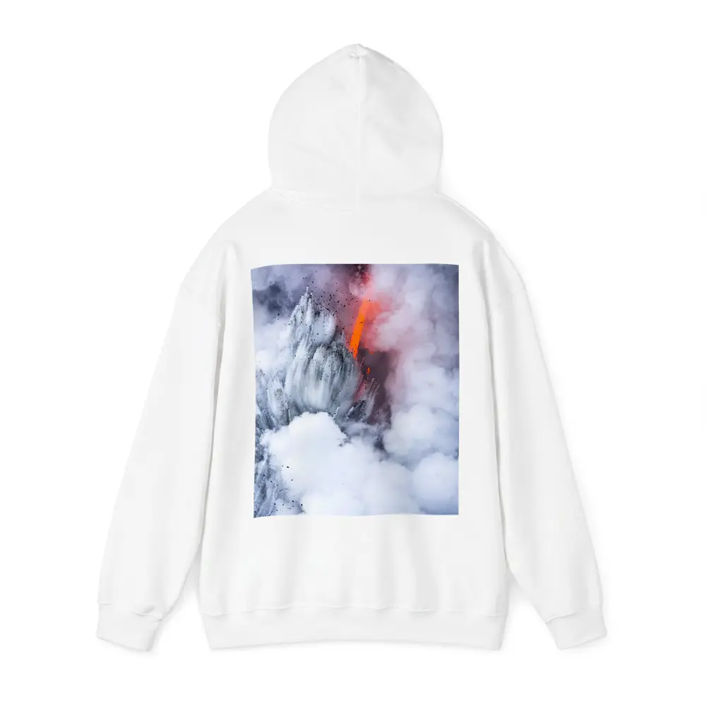 Lava Flow Erupting Through Steam Clouds – Hoodies