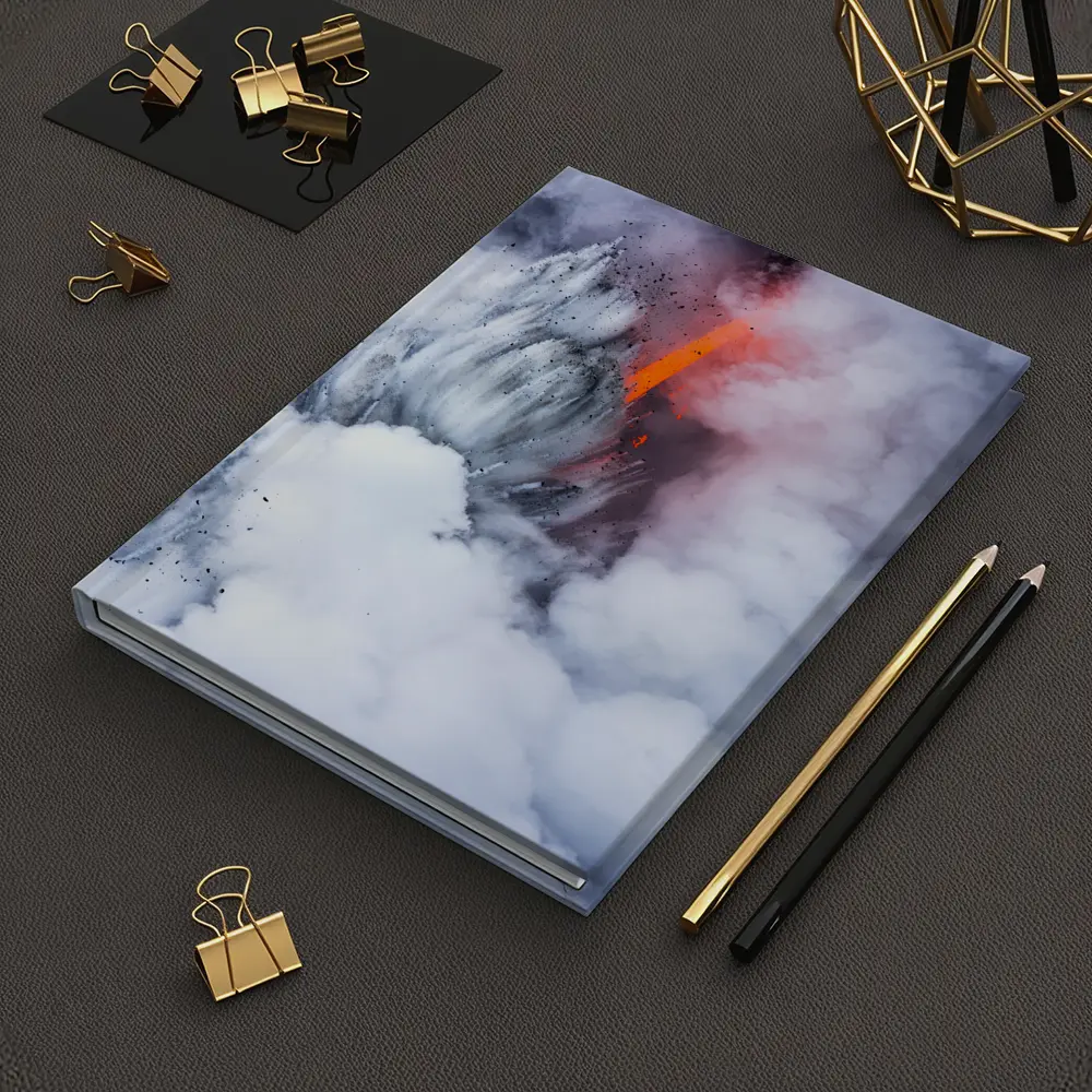 Lava Flow Erupting Through Steam Clouds – Notebooks