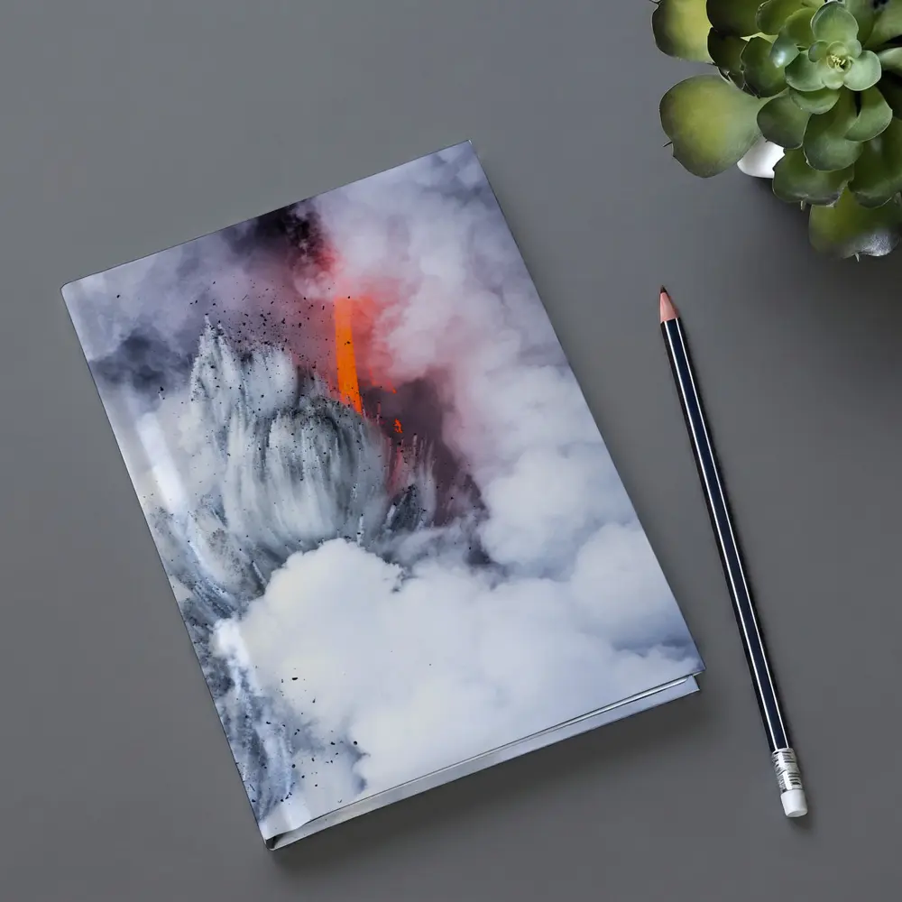 Lava Flow Erupting Through Steam Clouds – Notebooks