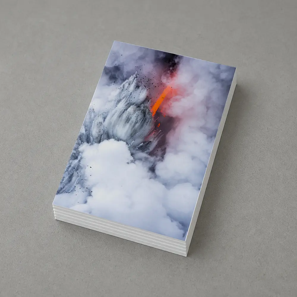 Lava Flow Erupting Through Steam Clouds – Postcards