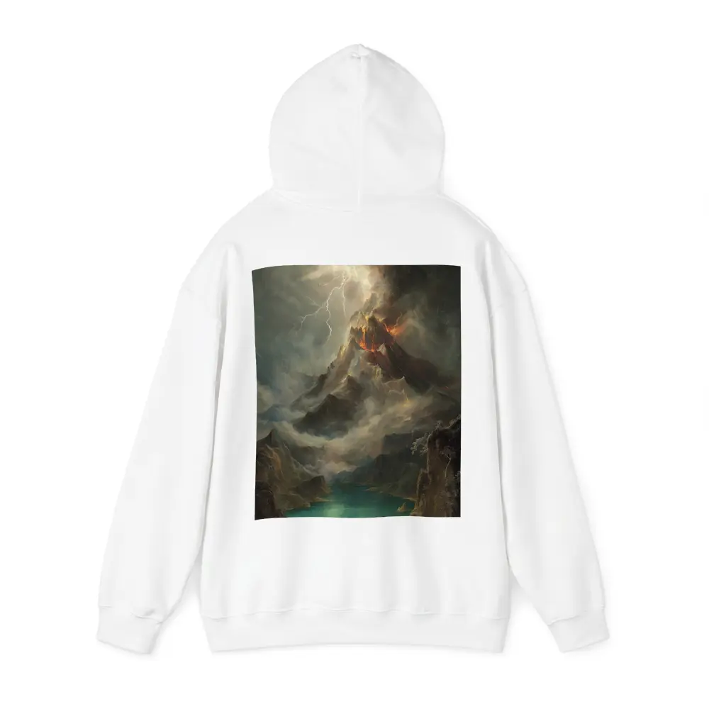 Volcano Lightning Storm Oil Painting Landscape – Hoodies