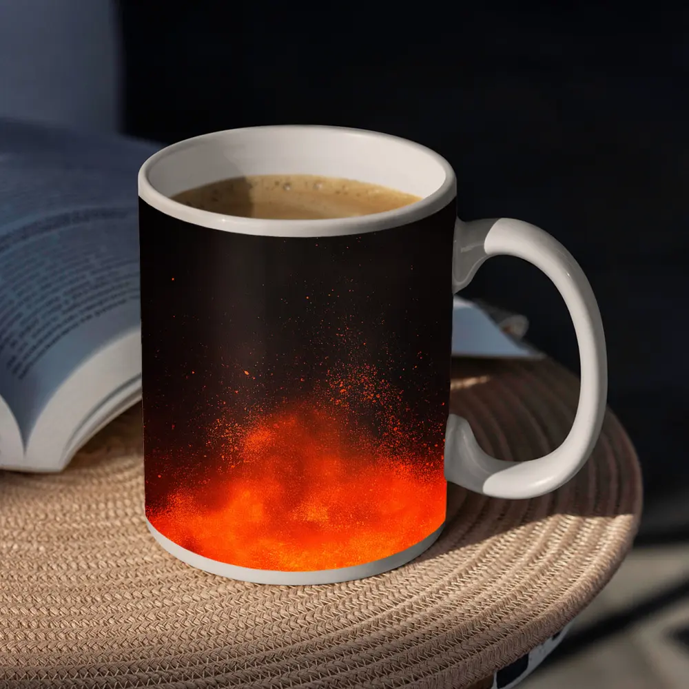 Volcanic Eruption Lava Explosion Dark Night – Mugs