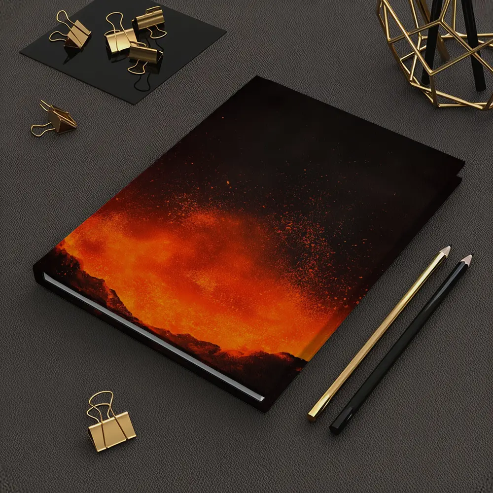 Volcanic Eruption Lava Explosion Dark Night – Notebooks