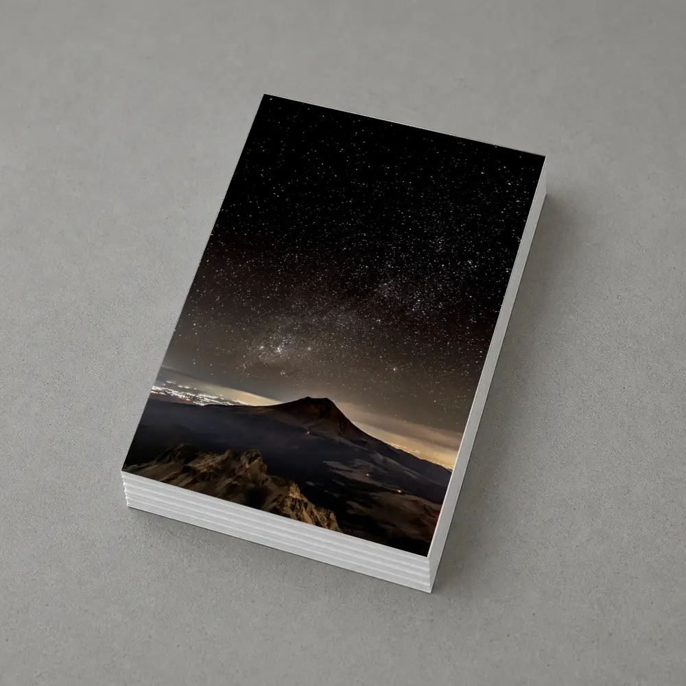 Volcano Peak Under Starry Night Sky – Postcards