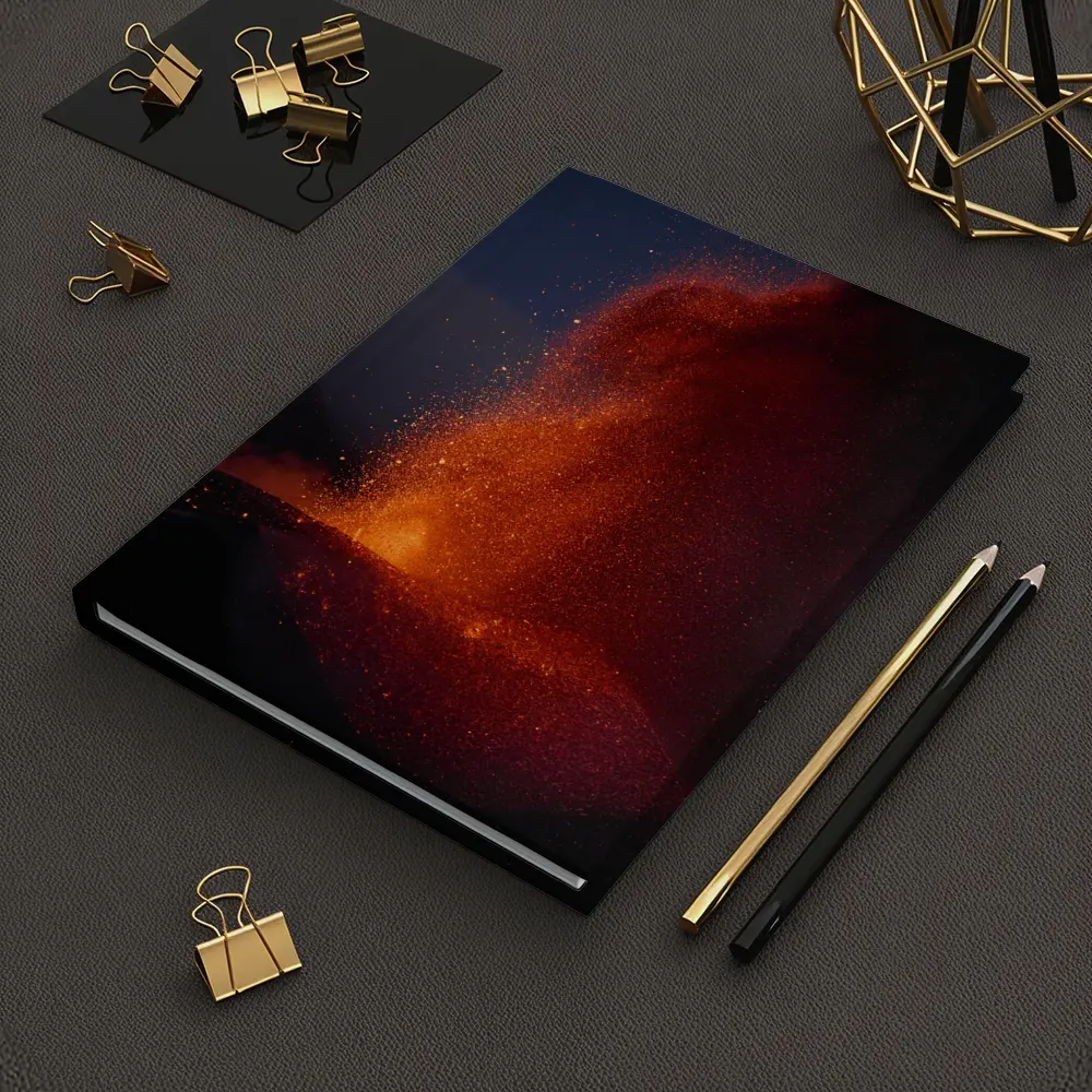 Volcano Lava Eruption Dark Night Sky – Notebooks