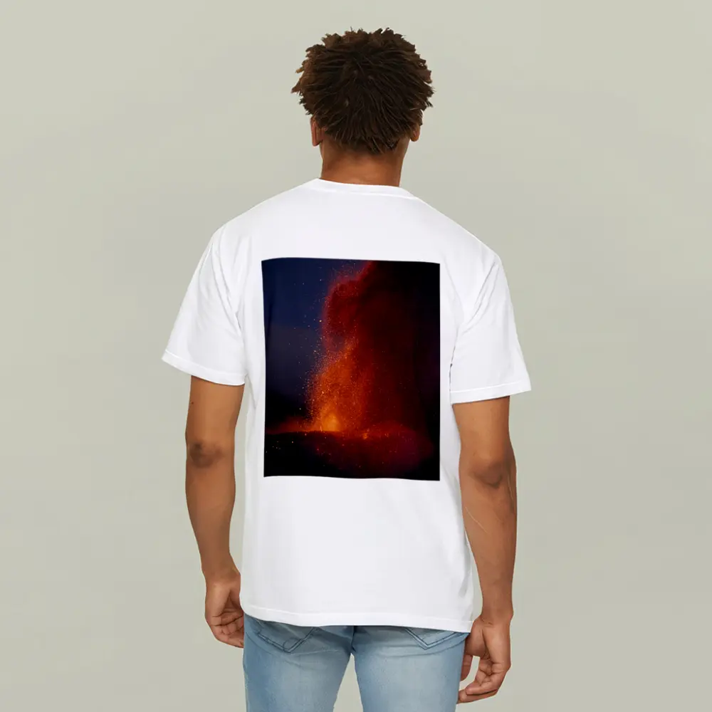 Volcano Lava Eruption Dark Night Sky – T-Shirts