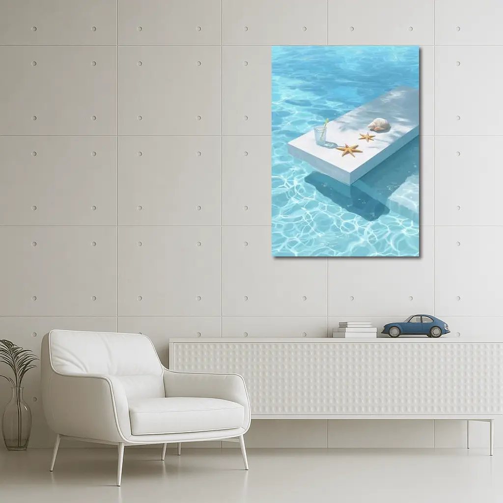 Summer Pool Starfish Seashell Clear Water – Wall Art