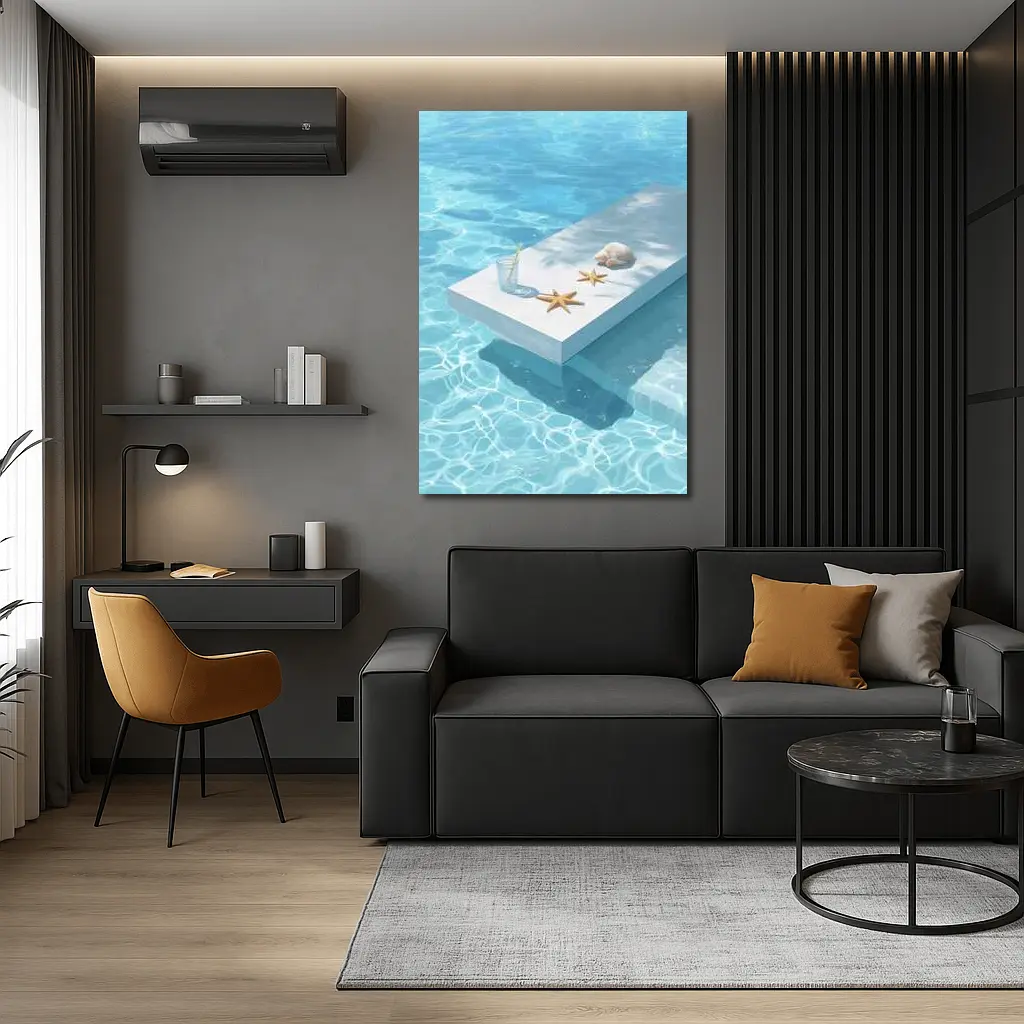 Summer Pool Starfish Seashell Clear Water – Wall Art