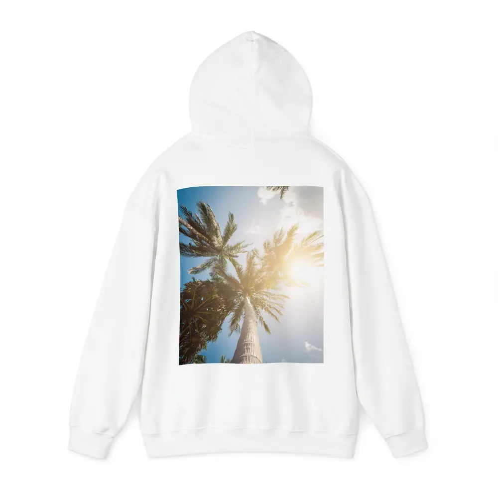 Palm Trees Looking Up Sunny Blue Sky – Hoodies