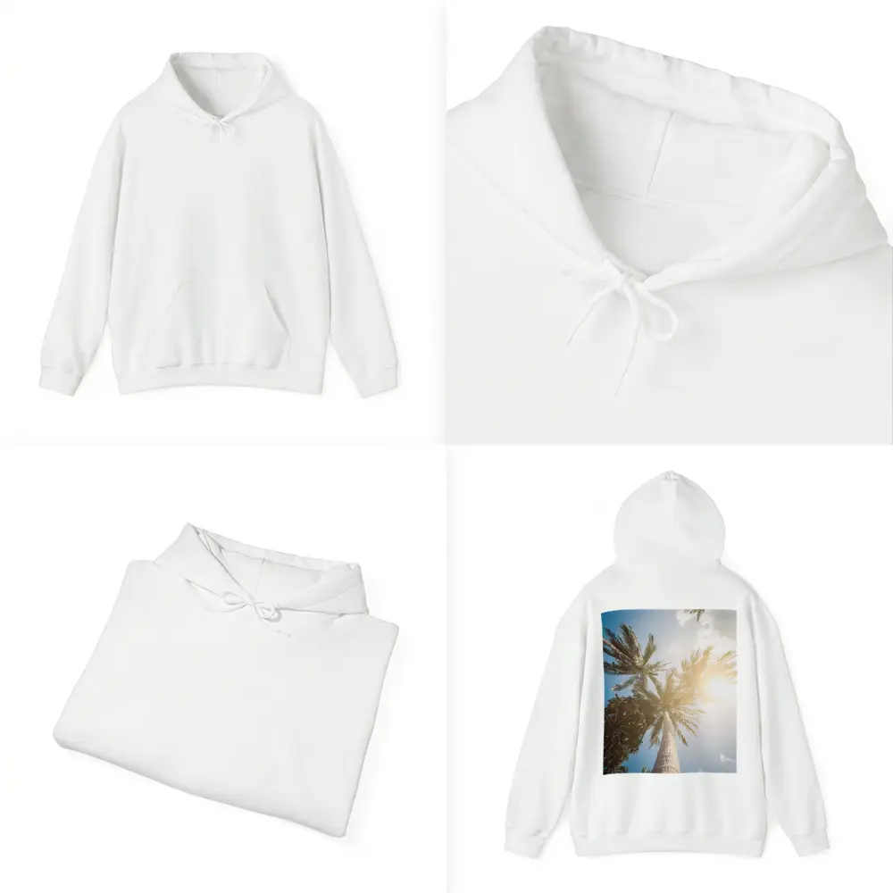 Palm Trees Looking Up Sunny Blue Sky – Hoodies