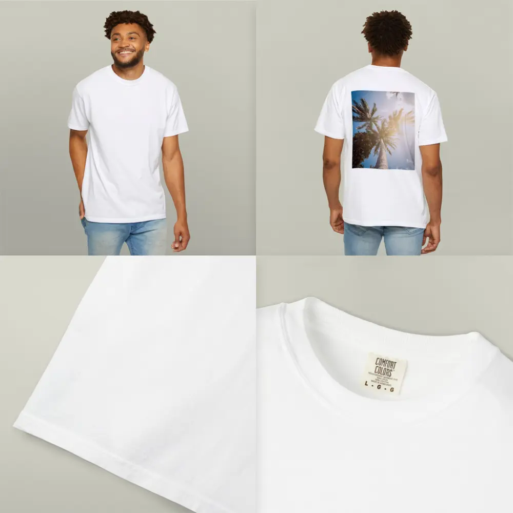 Palm Trees Looking Up Sunny Blue Sky – T-Shirts