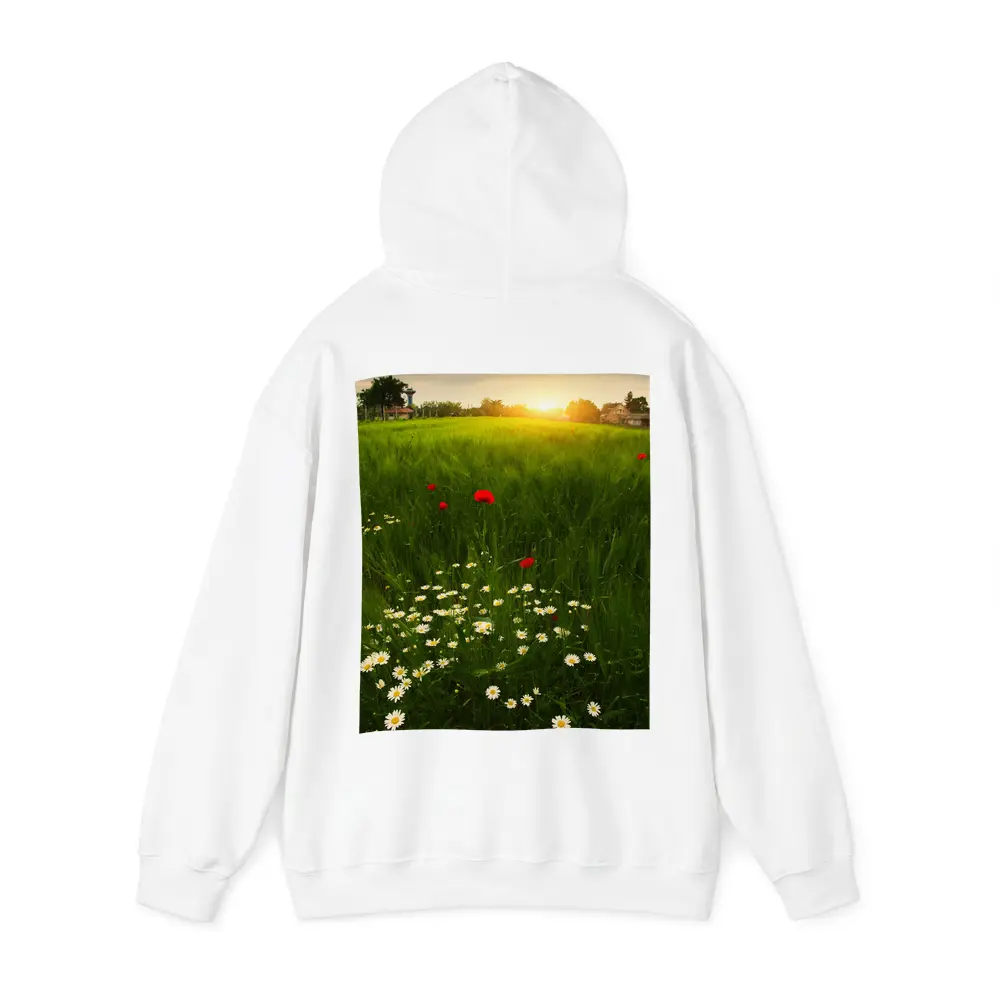 Daisy And Poppy Field Golden Sunset – Hoodies