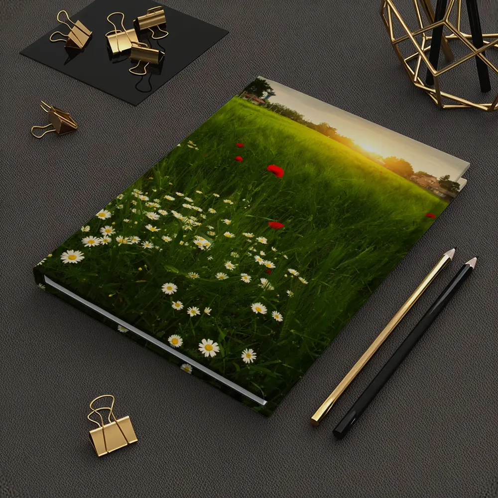 Daisy And Poppy Field Golden Sunset – Notebooks