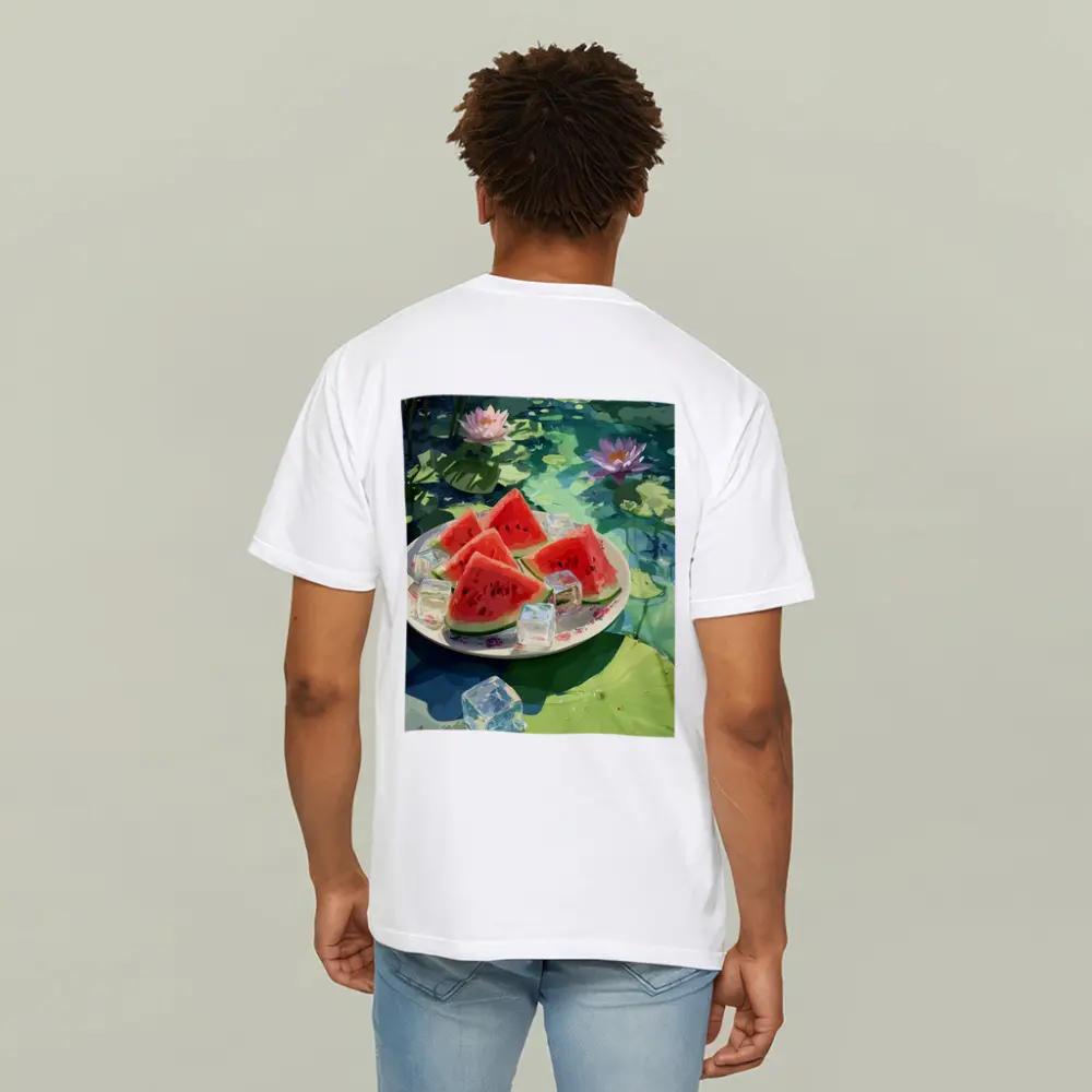 Watermelon Slices Ice Cubes Lotus Pond – T-Shirts