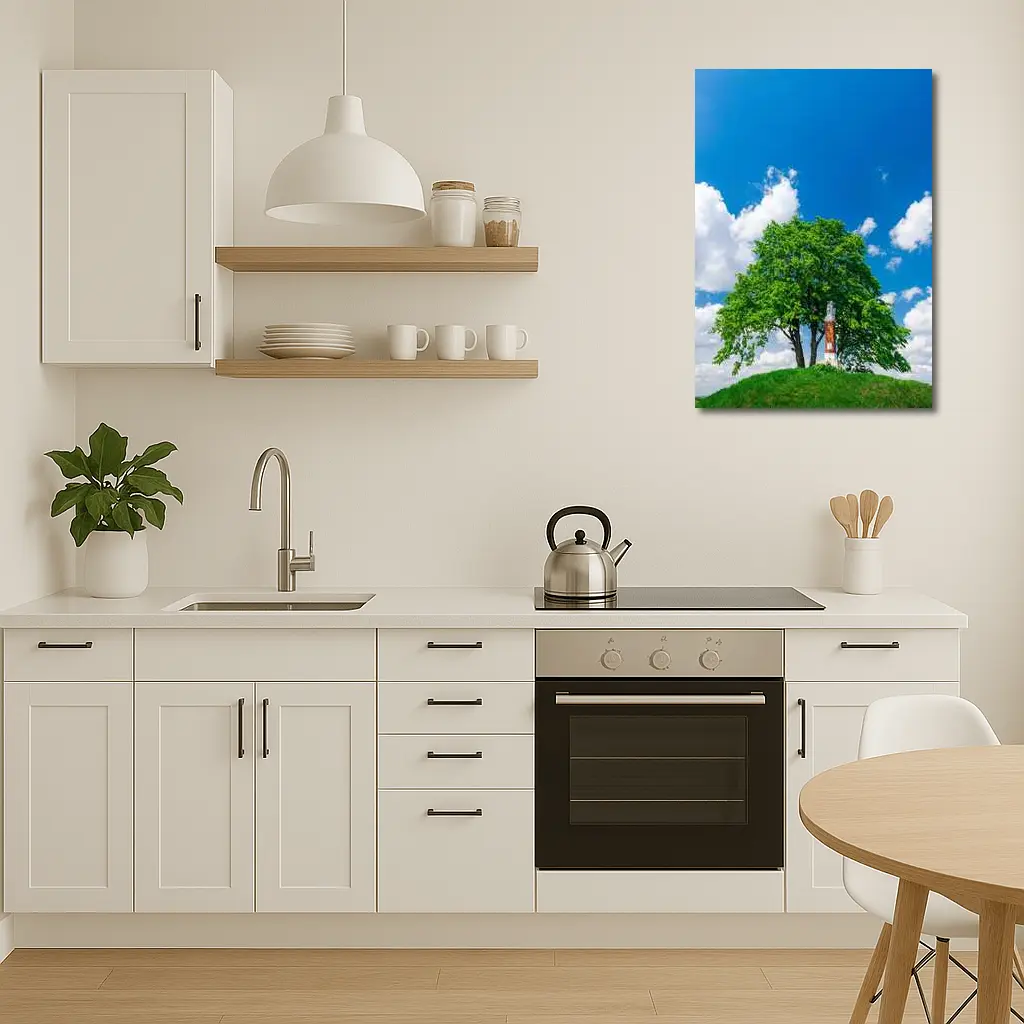 Lone Tree on Hill Blue Sky – Wall Art