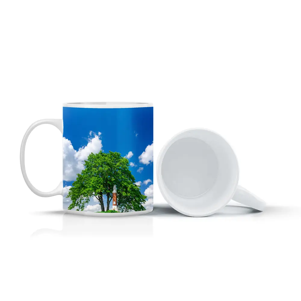 Lone Tree on Hill Blue Sky – Mugs