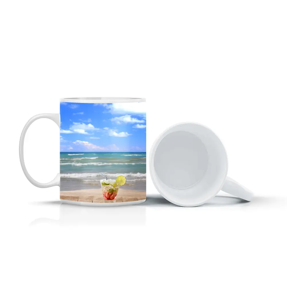 Tropical Cocktail Drink Sandy Beach Ocean – Mugs
