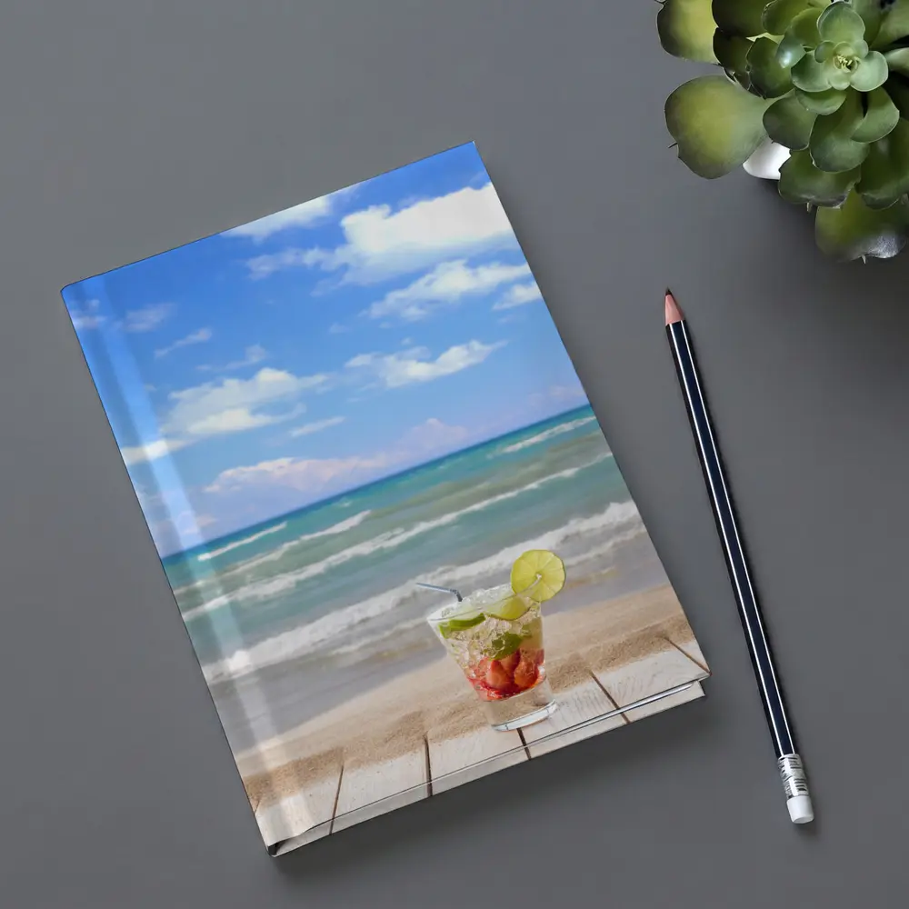 Tropical Cocktail Drink Sandy Beach Ocean – Notebooks