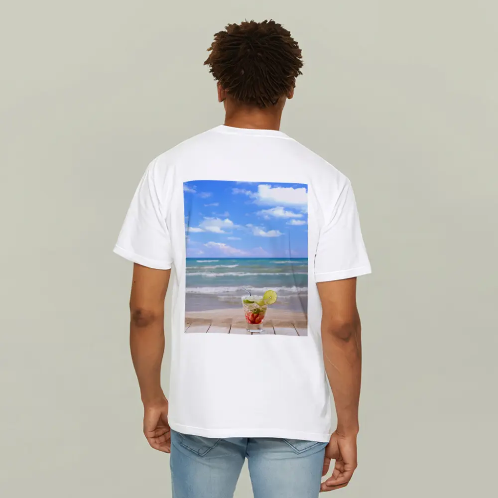 Tropical Cocktail Drink Sandy Beach Ocean – T-Shirts