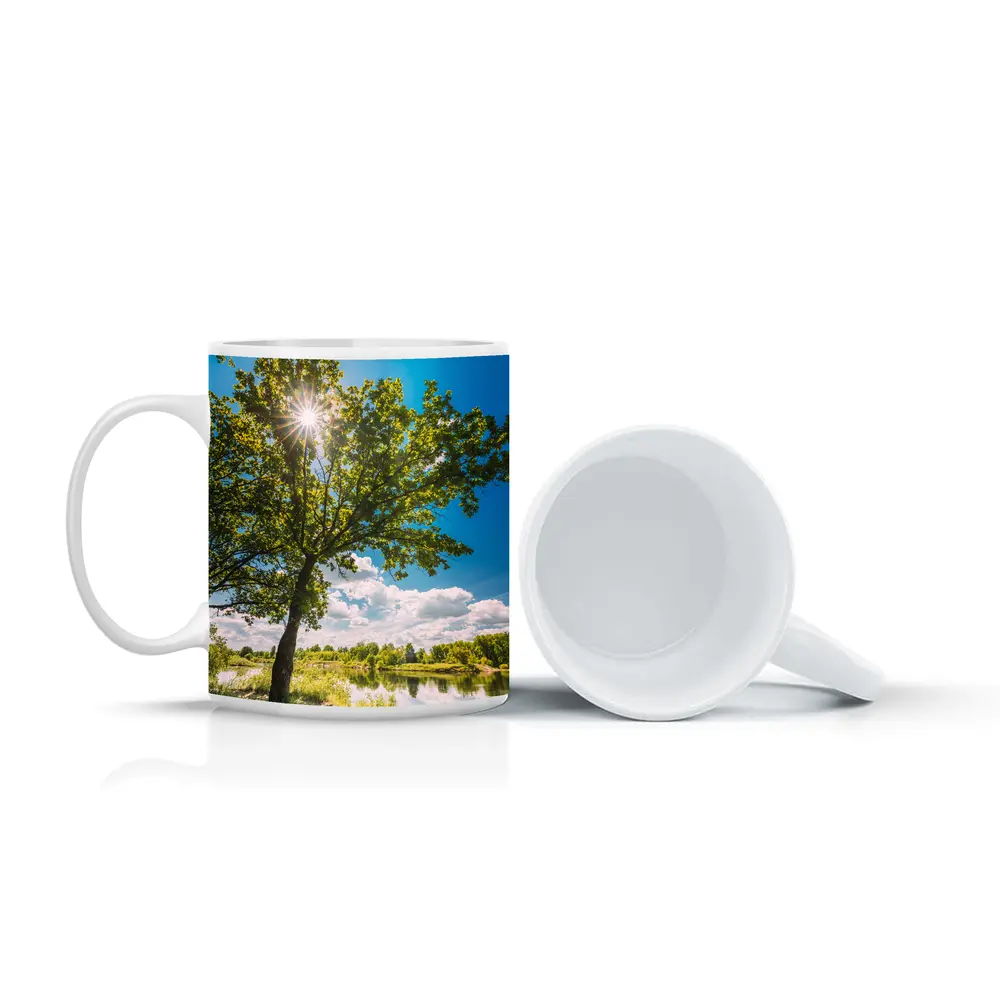 Oak Tree Sun Flare River Summer – Mugs