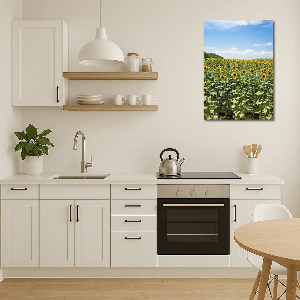 Sunflower Field Under Blue Summer Sky – Wall Art