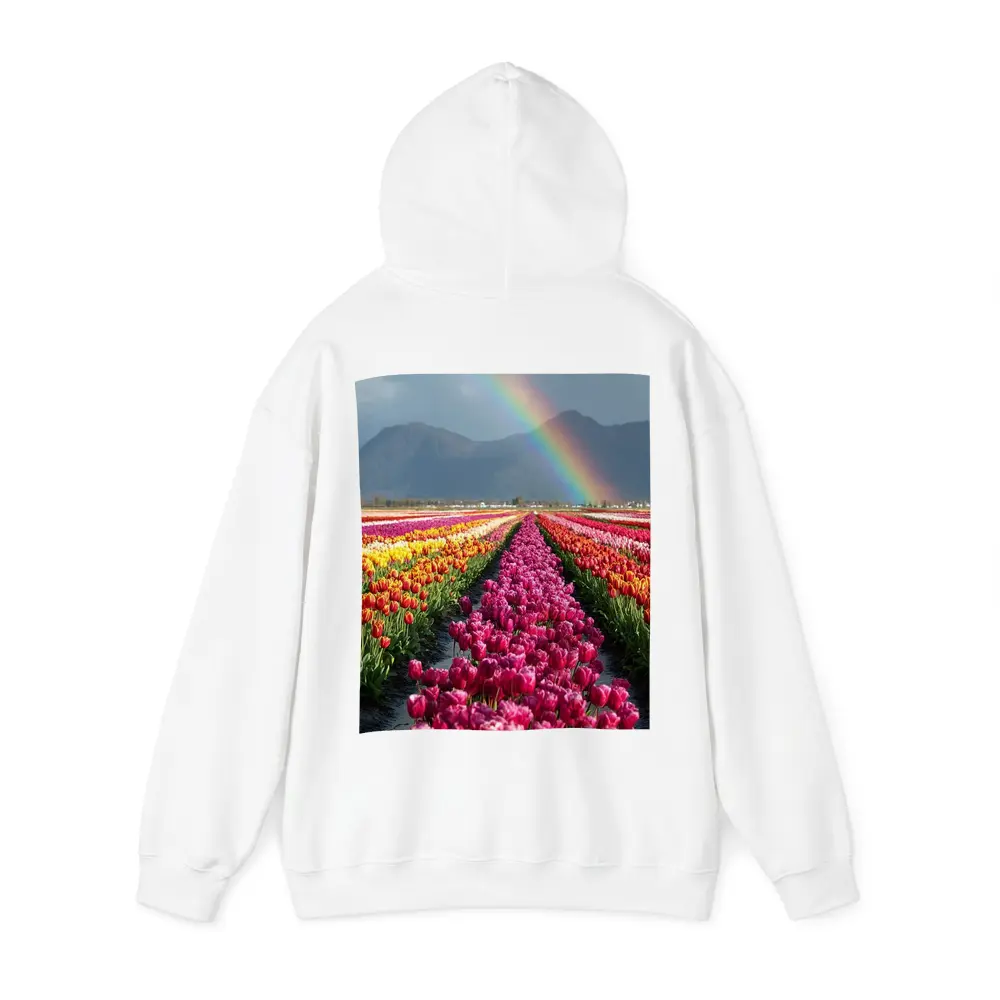 Tulip Fields Rainbow Mountains Colorful Landscape – Hoodies