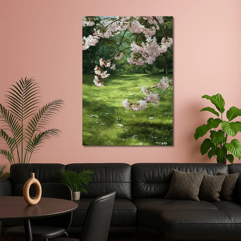 Cherry Blossom Tree Green Park Spring – Wall Art