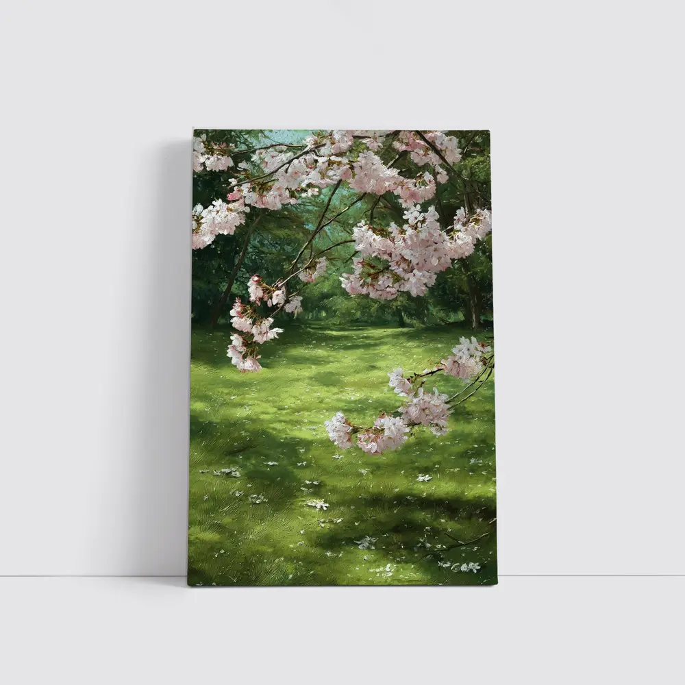 Cherry Blossom Tree Green Park Spring – Wall Art