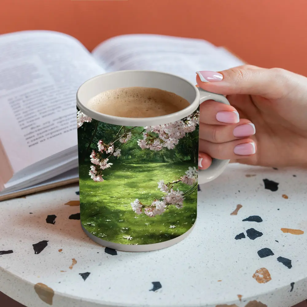 Cherry Blossom Tree Green Park Spring – Mugs