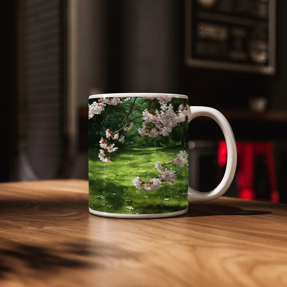 Cherry Blossom Tree Green Park Spring – Mugs