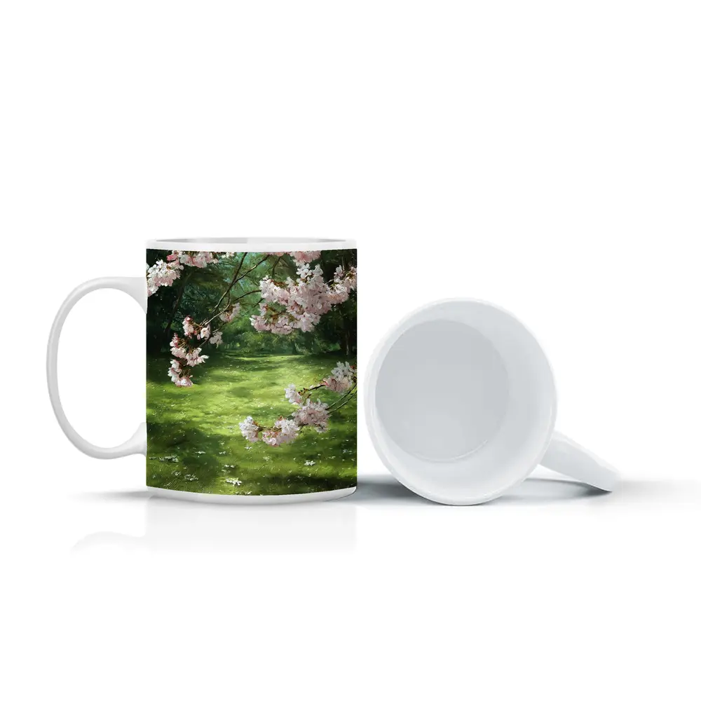 Cherry Blossom Tree Green Park Spring – Mugs