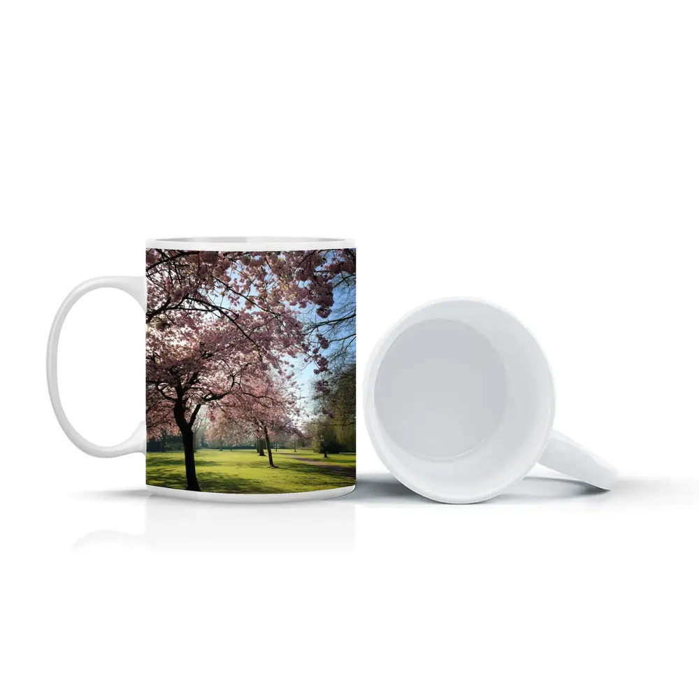 Cherry Blossom Trees in Sunny Park – Mugs