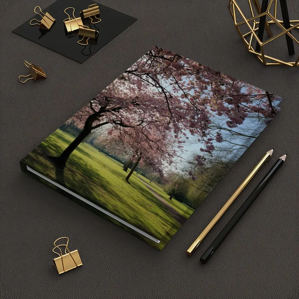 Cherry Blossom Trees in Sunny Park – Notebooks