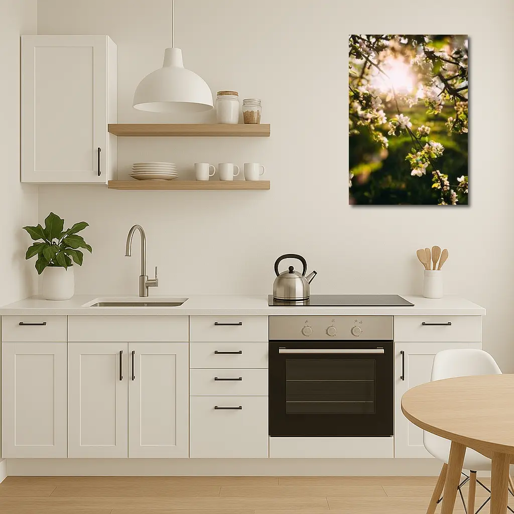 Apple Blossom Branches Sun Flare Spring – Wall Art