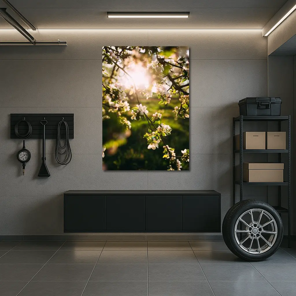 Apple Blossom Branches Sun Flare Spring – Wall Art
