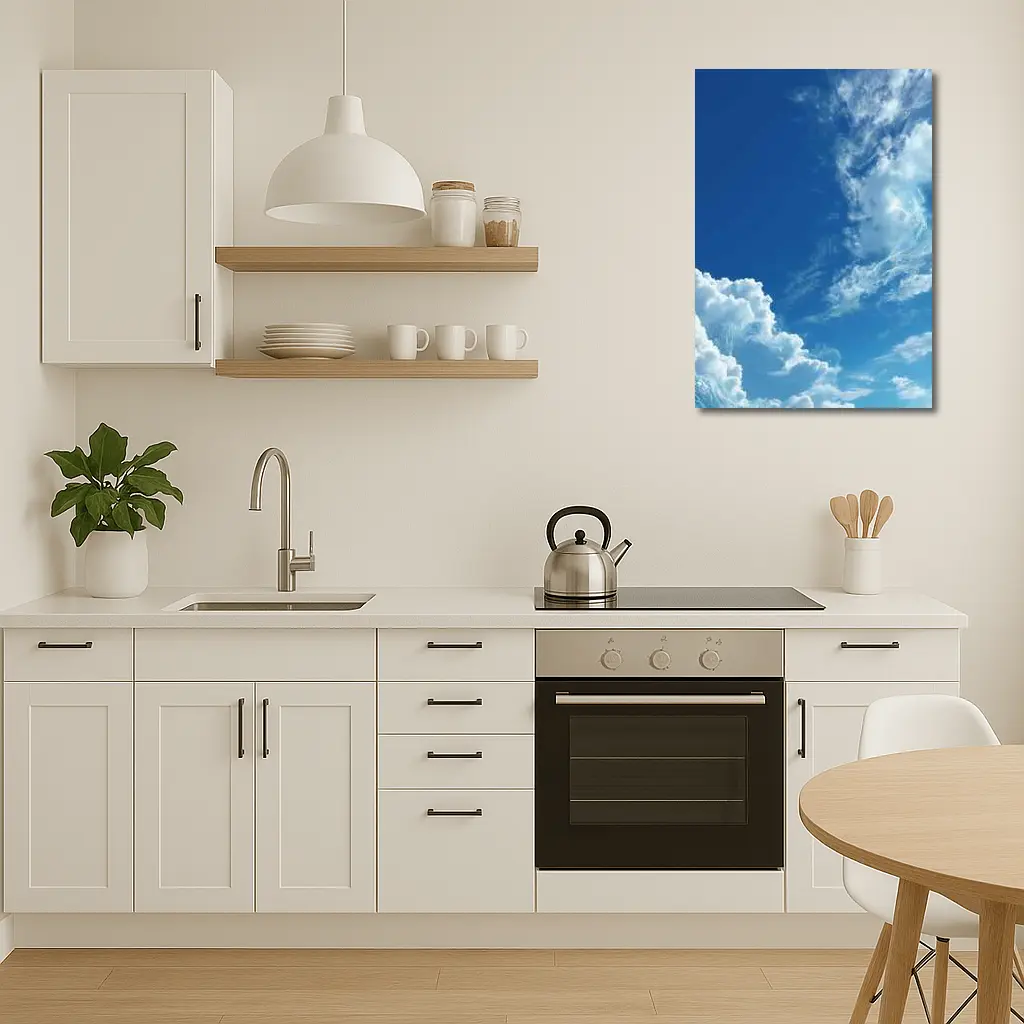 Blue Sky White Clouds Aerial View – Wall Art