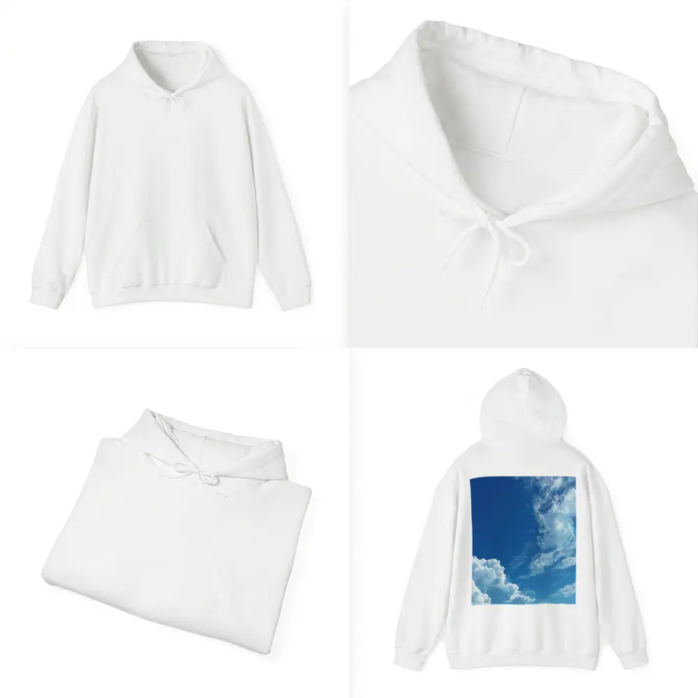Blue Sky White Clouds Aerial View – Hoodies