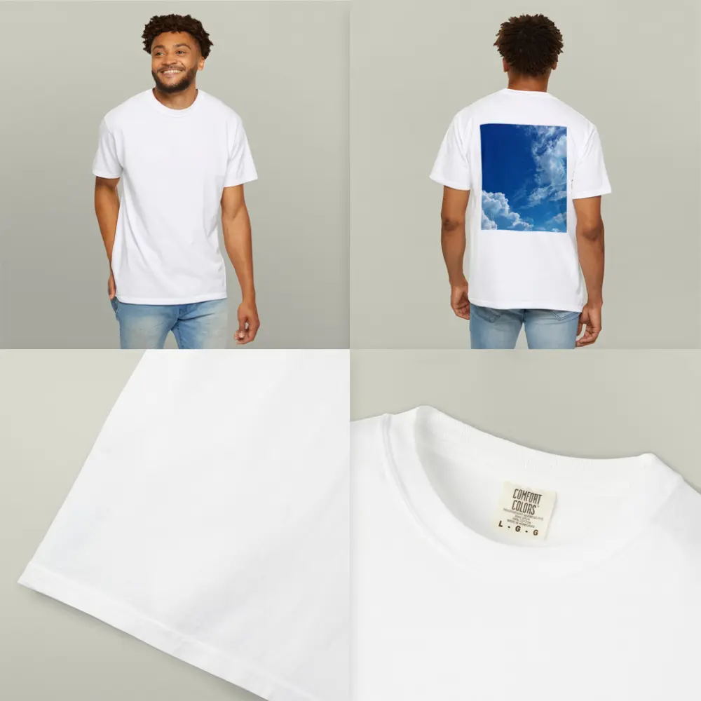 Blue Sky White Clouds Aerial View – T-Shirts