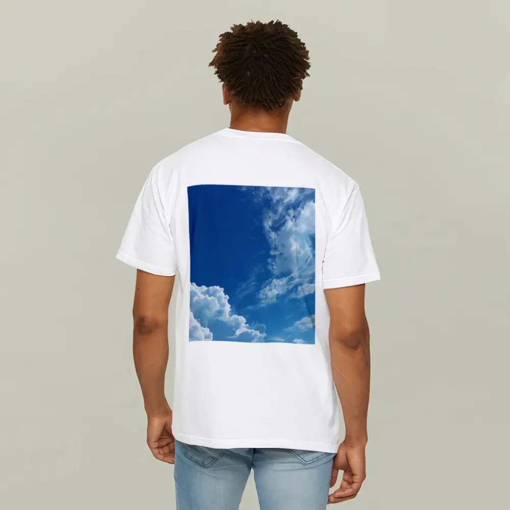 Blue Sky White Clouds Aerial View – T-Shirts