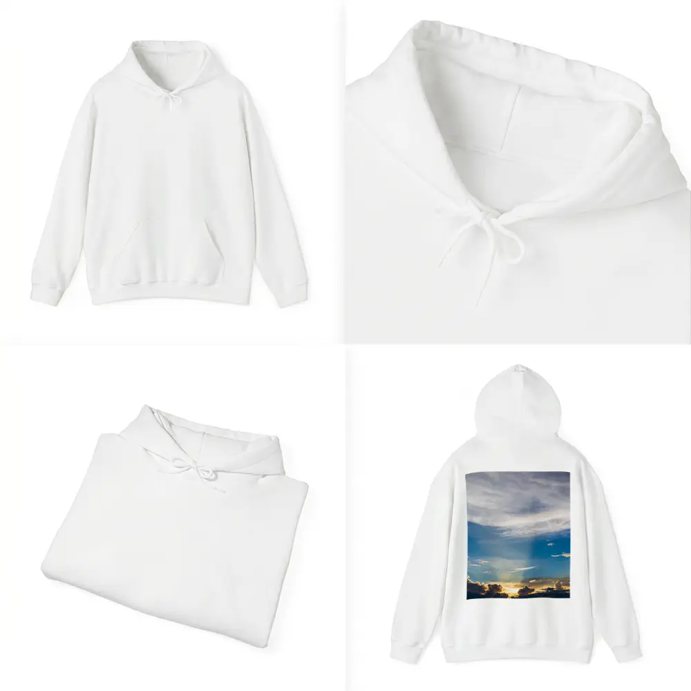 Blue Sky Sunset Golden Clouds Drama – Hoodies