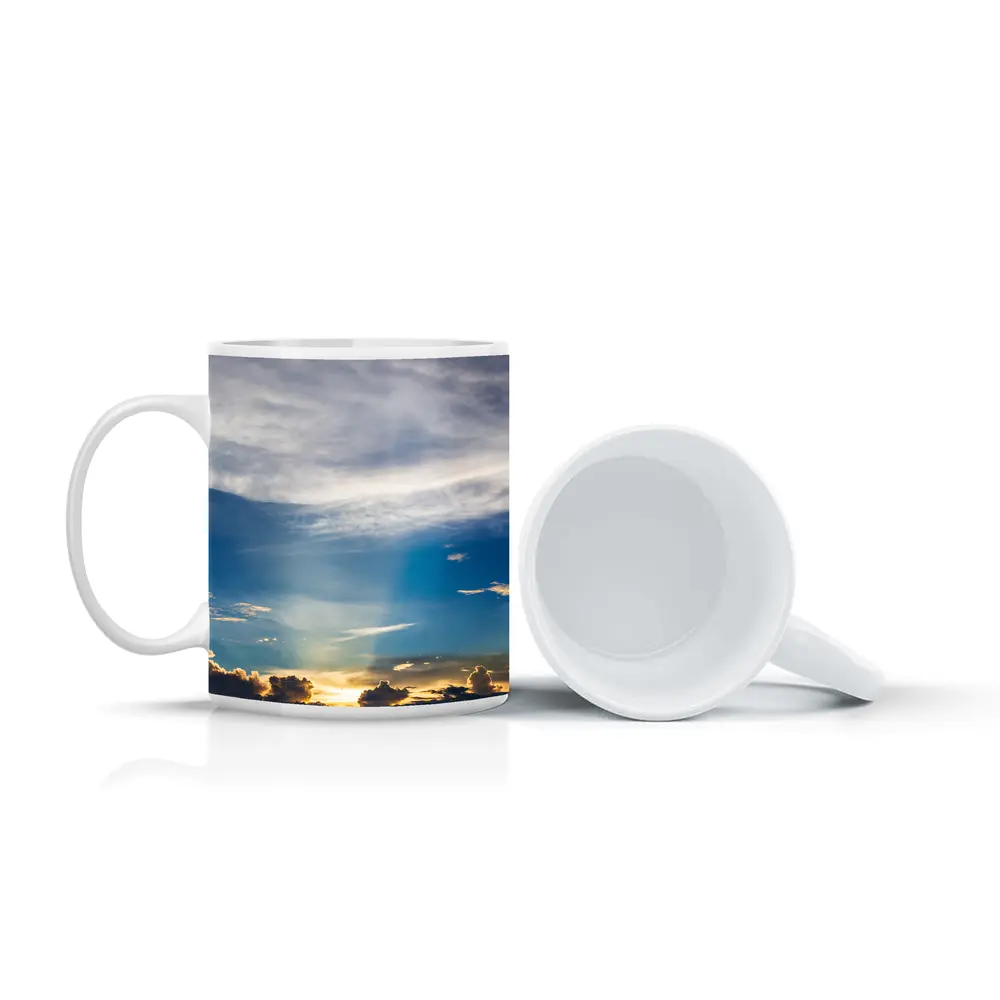 Blue Sky Sunset Golden Clouds Drama – Mugs