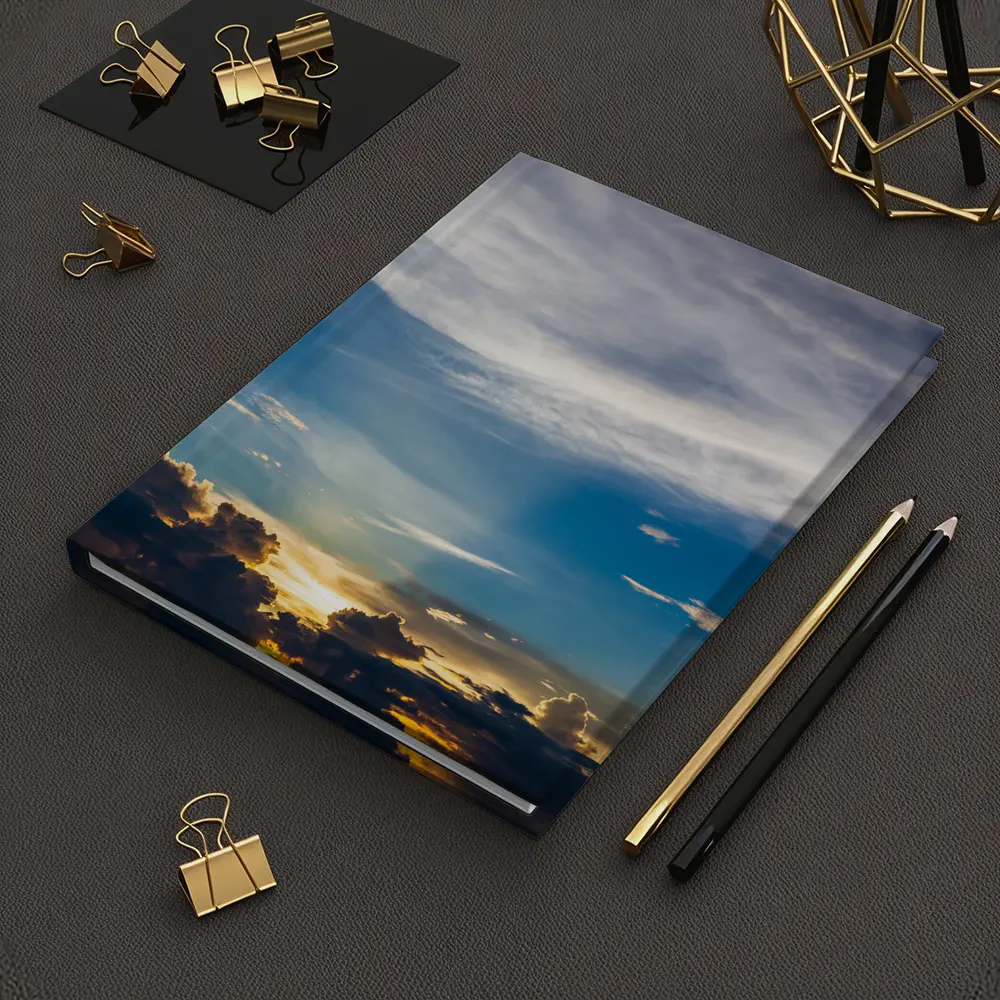 Blue Sky Sunset Golden Clouds Drama – Notebooks