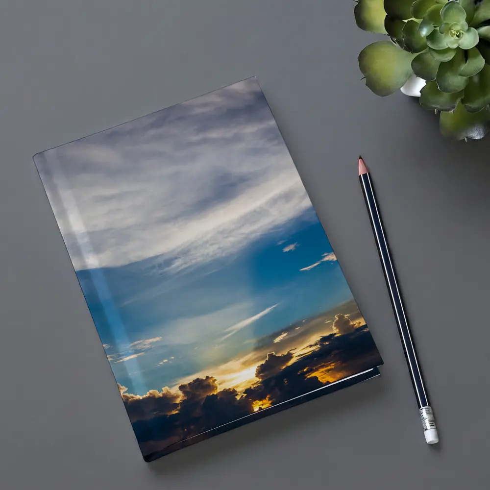 Blue Sky Sunset Golden Clouds Drama – Notebooks