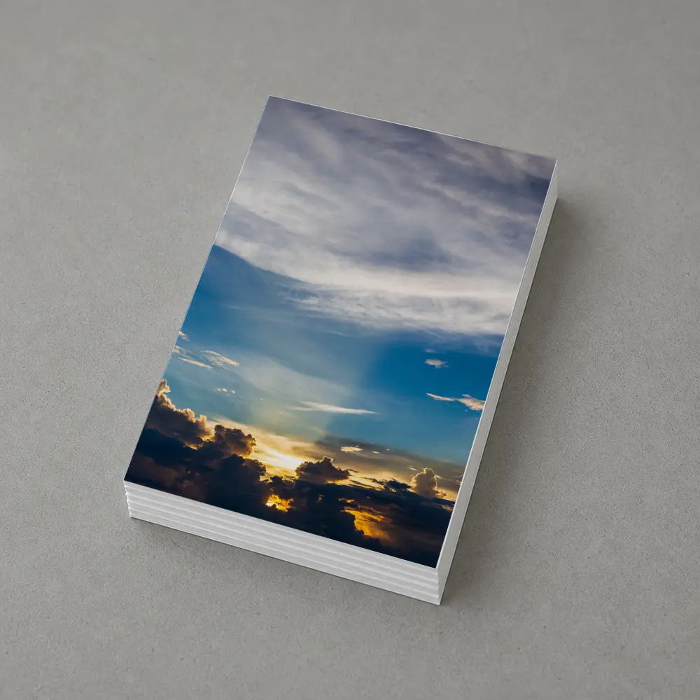 Blue Sky Sunset Golden Clouds Drama – Postcards