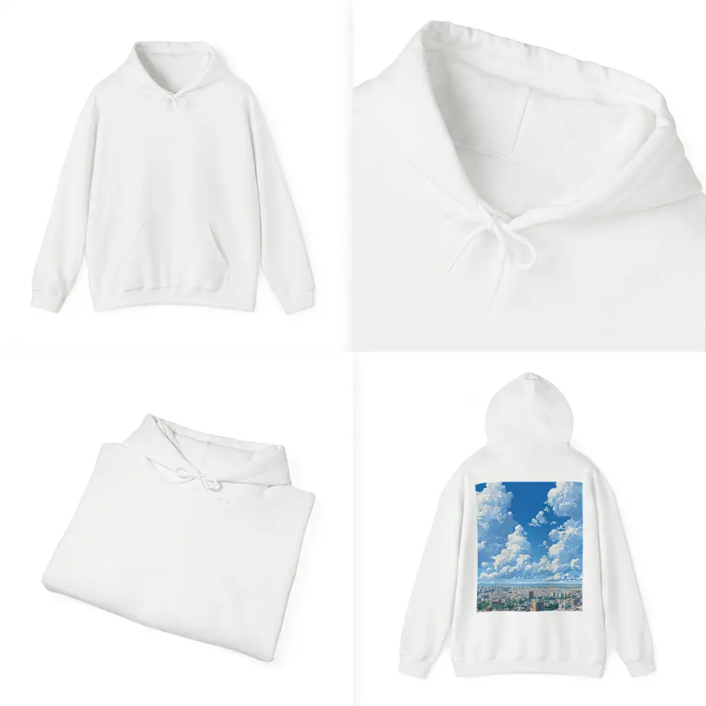 Anime City Skyline Blue Summer Sky – Hoodies