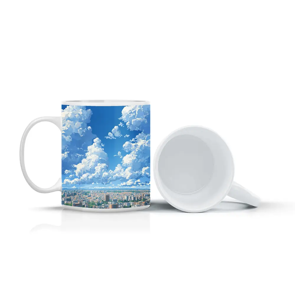 Anime City Skyline Blue Summer Sky – Mugs