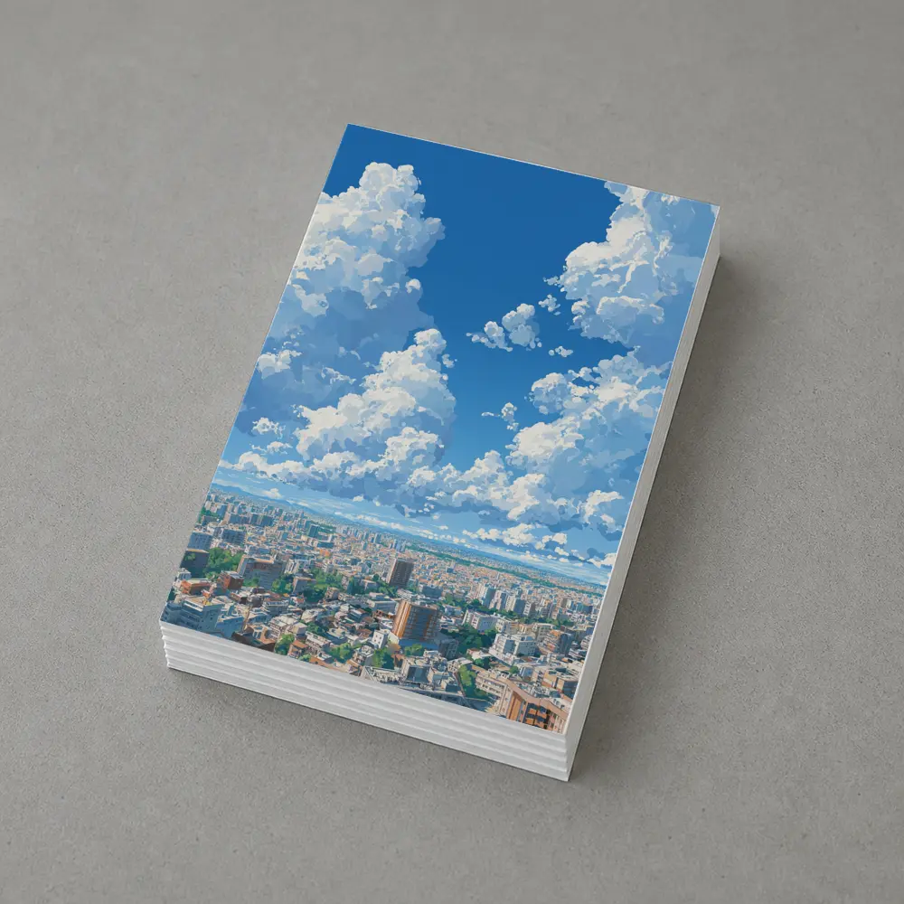 Anime City Skyline Blue Summer Sky – Postcards